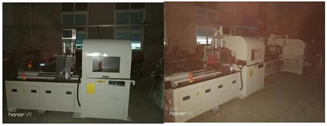 鋁型材切割機(jī)DS-A800用于汽車坐墊支架切割，精度15個(gè)絲，粗糙度2A